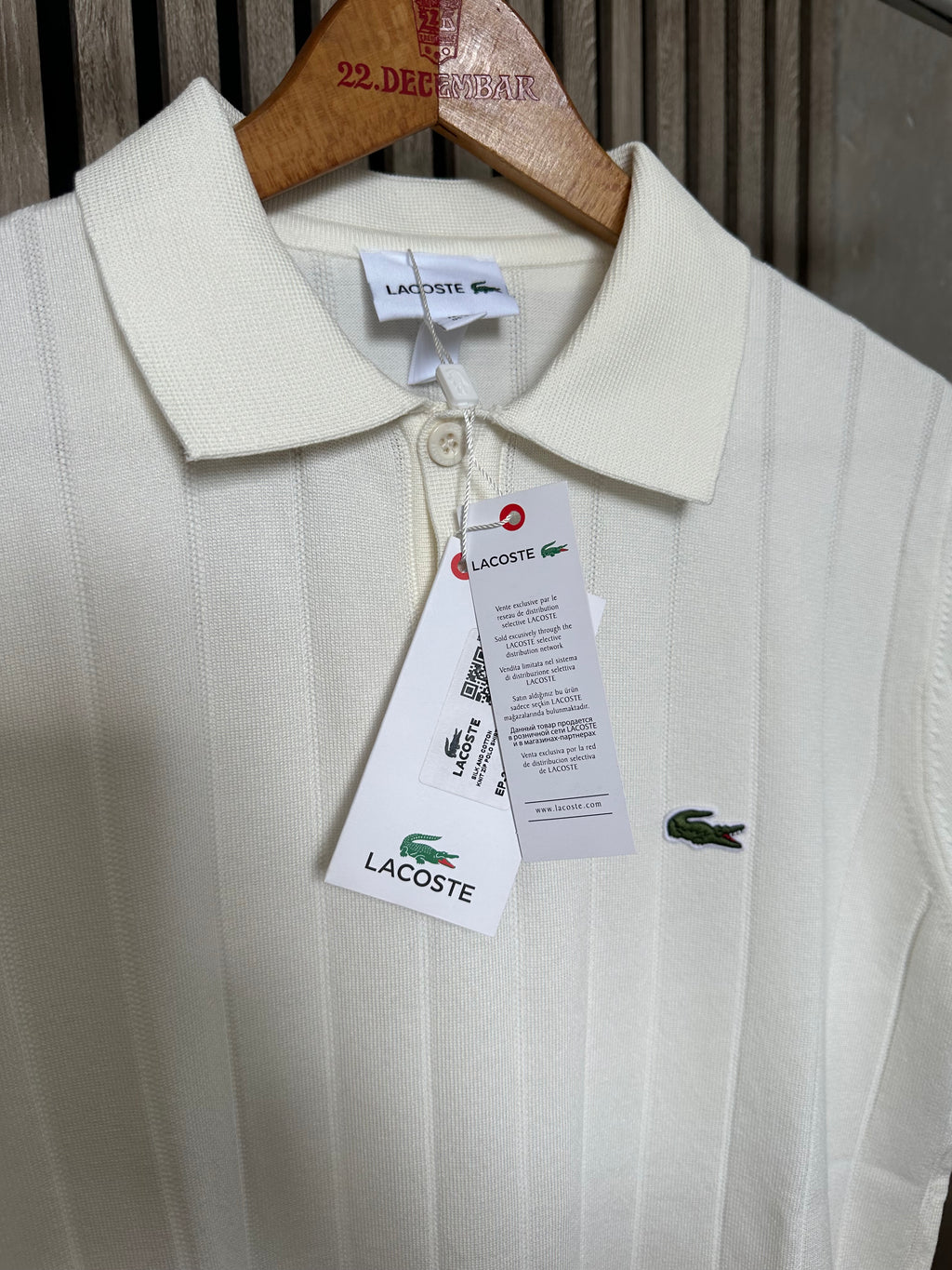 LACOSTE Majica na kragnu (Bela)