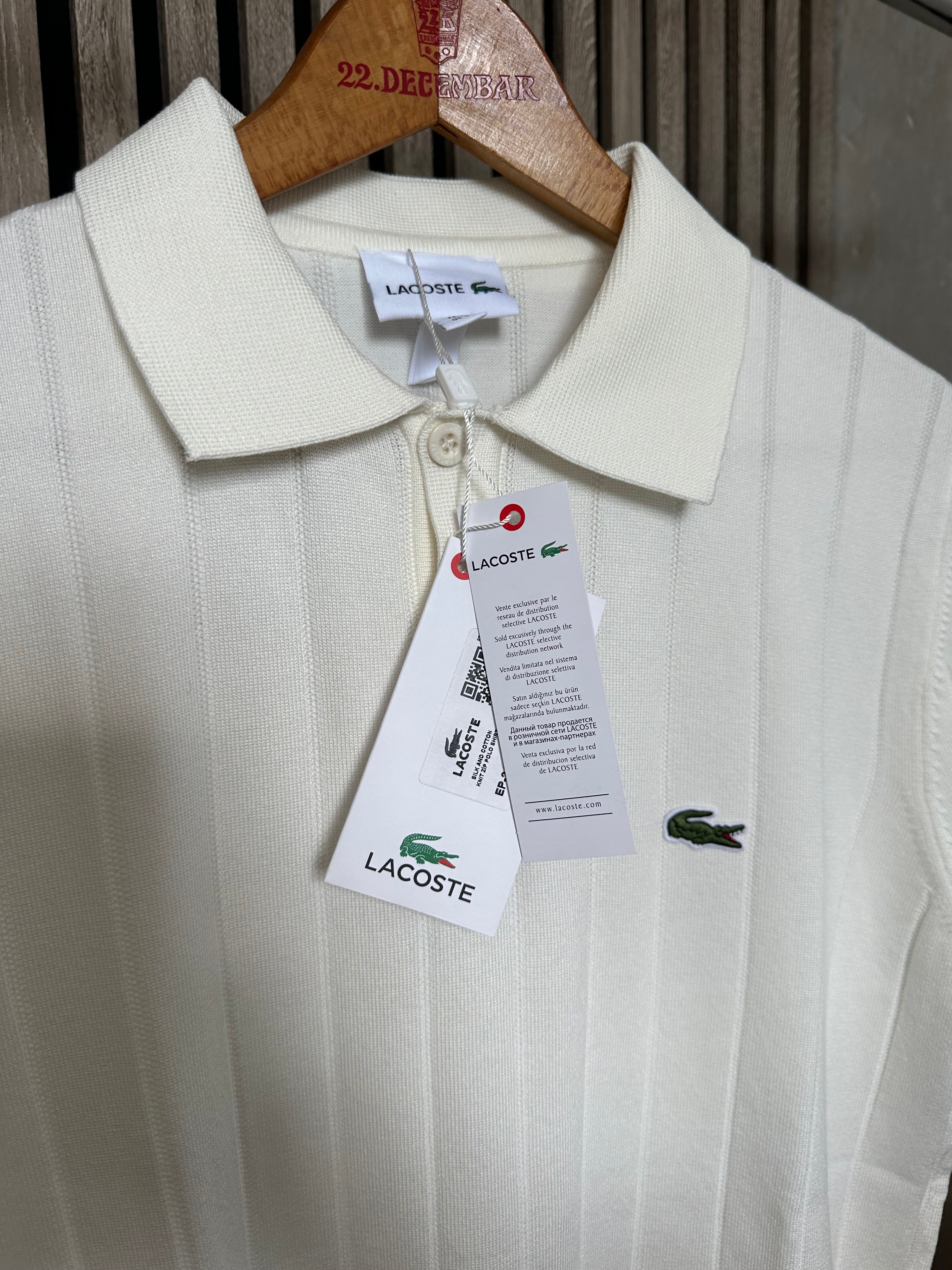 LACOSTE Majica na kragnu (Bela)
