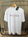 BALMAIN bela majica (Rainbow)